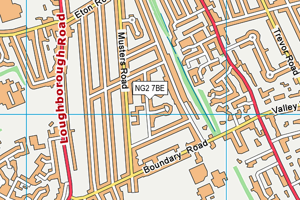 NG2 7BE map - OS VectorMap District (Ordnance Survey)