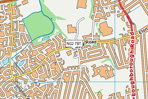 NG2 7BT map - OS VectorMap District (Ordnance Survey)