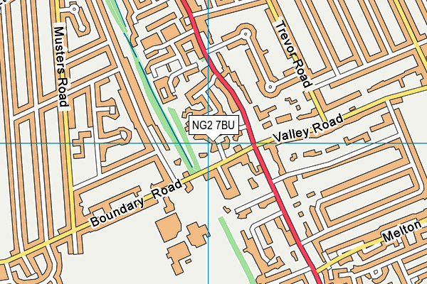 NG2 7BU map - OS VectorMap District (Ordnance Survey)