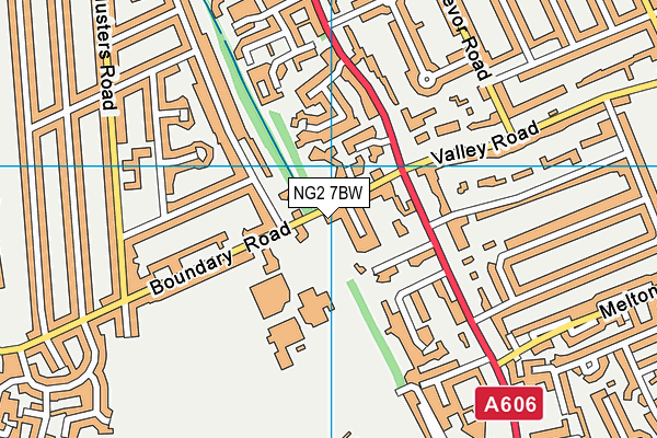 NG2 7BW map - OS VectorMap District (Ordnance Survey)