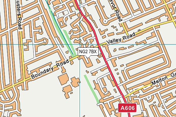 NG2 7BX map - OS VectorMap District (Ordnance Survey)