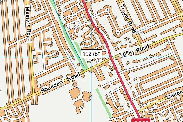 NG2 7BY map - OS VectorMap District (Ordnance Survey)