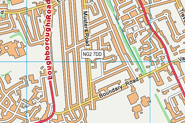 NG2 7DD map - OS VectorMap District (Ordnance Survey)