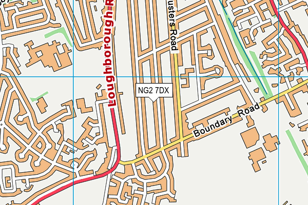 NG2 7DX map - OS VectorMap District (Ordnance Survey)