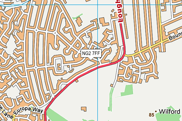 NG2 7FF map - OS VectorMap District (Ordnance Survey)