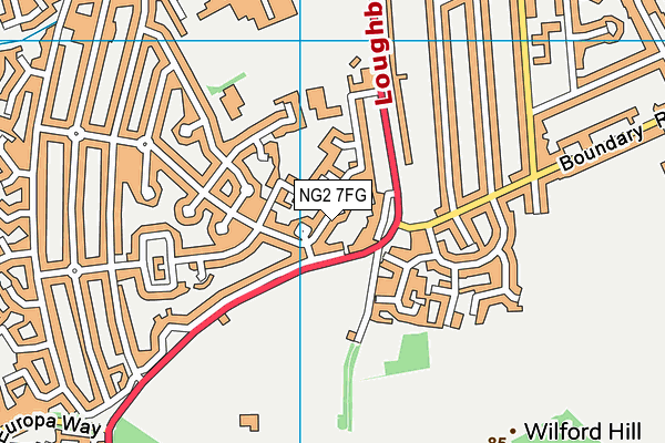 NG2 7FG map - OS VectorMap District (Ordnance Survey)