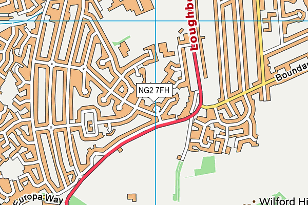 NG2 7FH map - OS VectorMap District (Ordnance Survey)