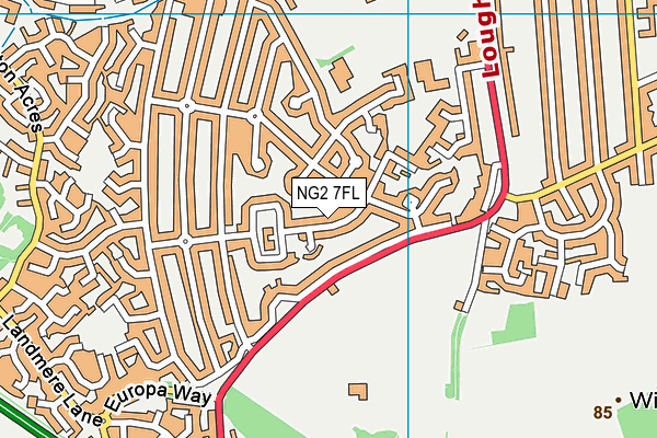 NG2 7FL map - OS VectorMap District (Ordnance Survey)