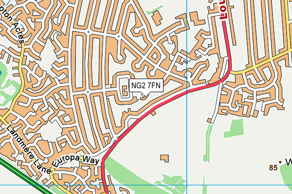 NG2 7FN map - OS VectorMap District (Ordnance Survey)