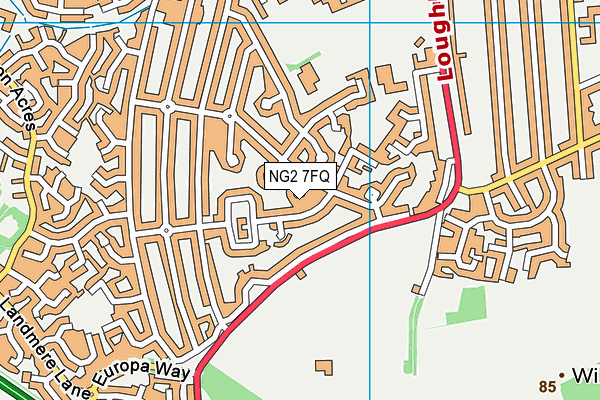 NG2 7FQ map - OS VectorMap District (Ordnance Survey)