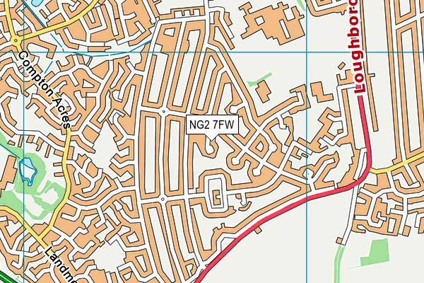 NG2 7FW map - OS VectorMap District (Ordnance Survey)