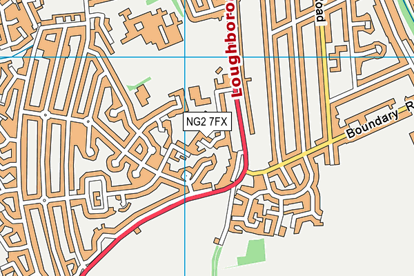 NG2 7FX map - OS VectorMap District (Ordnance Survey)