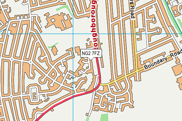 NG2 7FZ map - OS VectorMap District (Ordnance Survey)