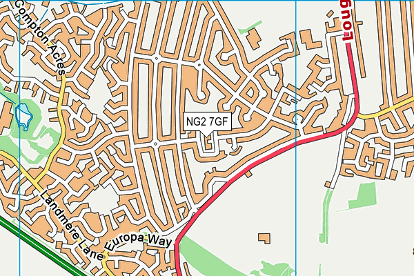 NG2 7GF map - OS VectorMap District (Ordnance Survey)