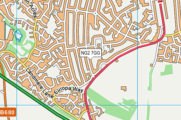 NG2 7GG map - OS VectorMap District (Ordnance Survey)