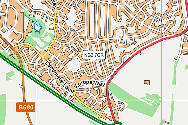 NG2 7GR map - OS VectorMap District (Ordnance Survey)