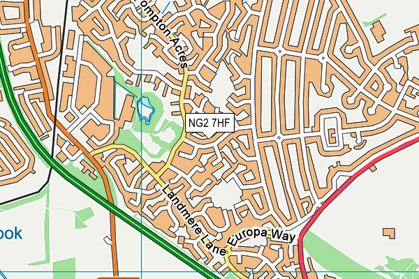 NG2 7HF map - OS VectorMap District (Ordnance Survey)