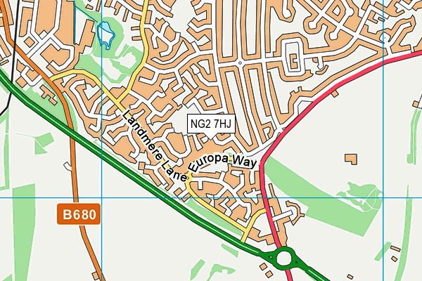 NG2 7HJ map - OS VectorMap District (Ordnance Survey)