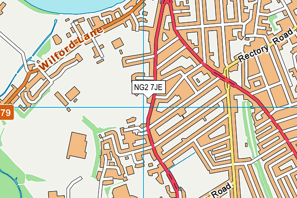 West Park (West Bridgford) map (NG2 7JE) - OS VectorMap District (Ordnance Survey)