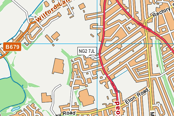 NG2 7JL map - OS VectorMap District (Ordnance Survey)