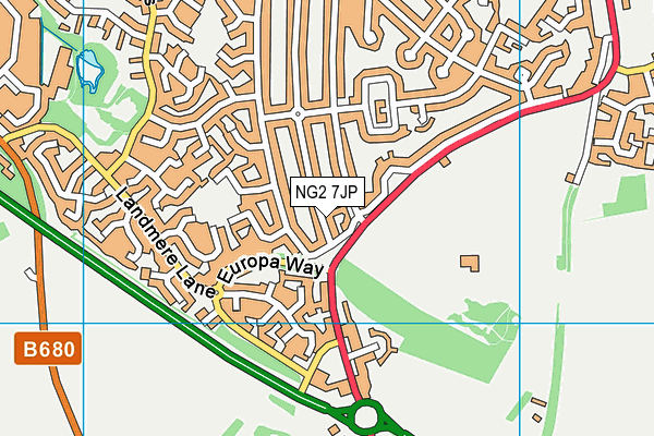 NG2 7JP map - OS VectorMap District (Ordnance Survey)