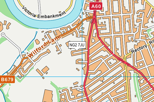 NG2 7JU map - OS VectorMap District (Ordnance Survey)