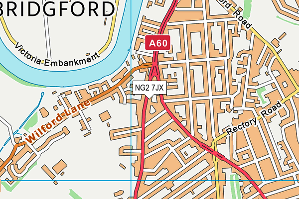 NG2 7JX map - OS VectorMap District (Ordnance Survey)