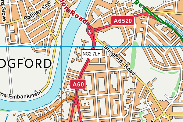 NG2 7LH map - OS VectorMap District (Ordnance Survey)