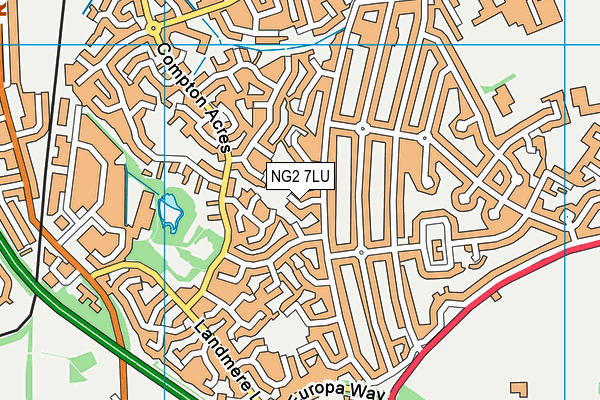 NG2 7LU map - OS VectorMap District (Ordnance Survey)