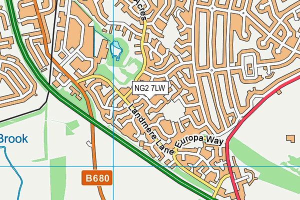 NG2 7LW map - OS VectorMap District (Ordnance Survey)