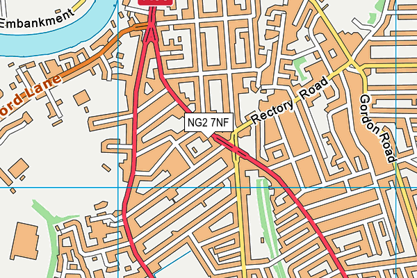 NG2 7NF map - OS VectorMap District (Ordnance Survey)