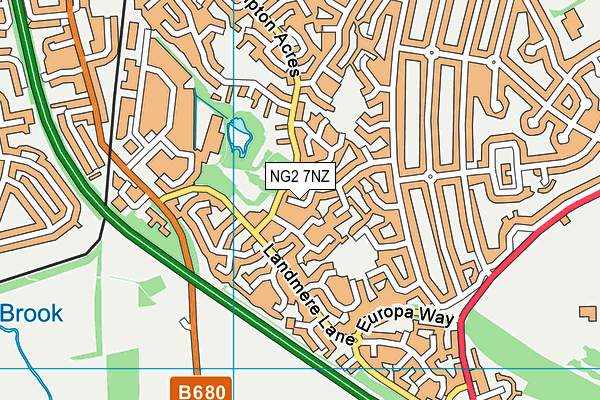 NG2 7NZ map - OS VectorMap District (Ordnance Survey)