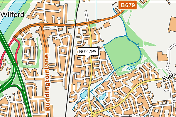 NG2 7PA map - OS VectorMap District (Ordnance Survey)