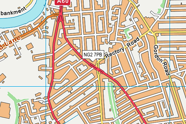 NG2 7PB map - OS VectorMap District (Ordnance Survey)