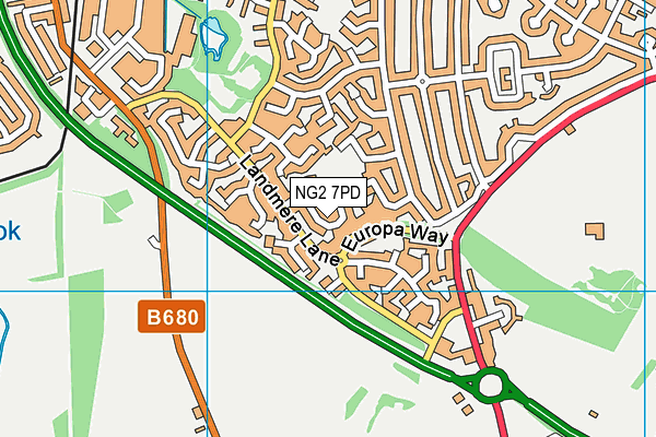 NG2 7PD map - OS VectorMap District (Ordnance Survey)