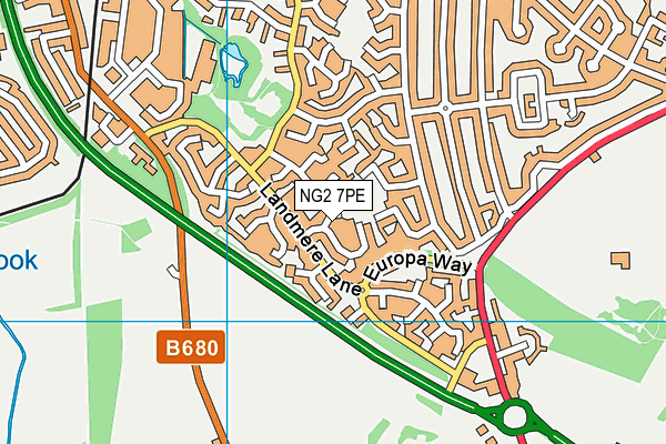 NG2 7PE map - OS VectorMap District (Ordnance Survey)