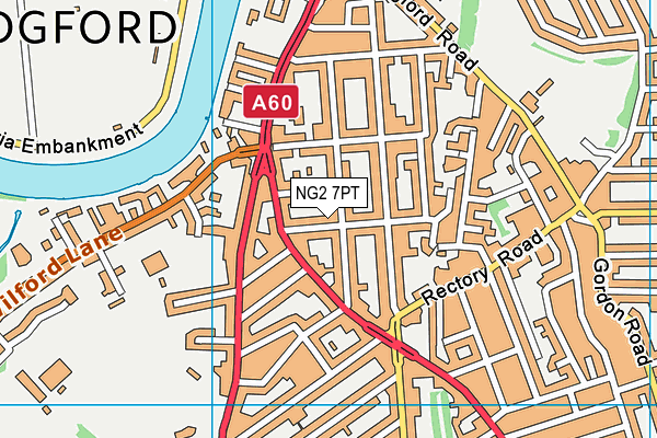 NG2 7PT map - OS VectorMap District (Ordnance Survey)