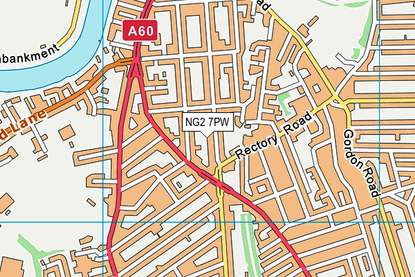 NG2 7PW map - OS VectorMap District (Ordnance Survey)