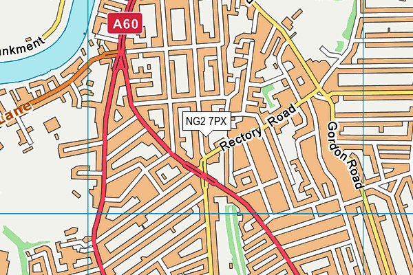 NG2 7PX map - OS VectorMap District (Ordnance Survey)