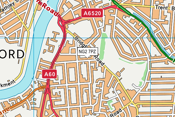 NG2 7PZ map - OS VectorMap District (Ordnance Survey)