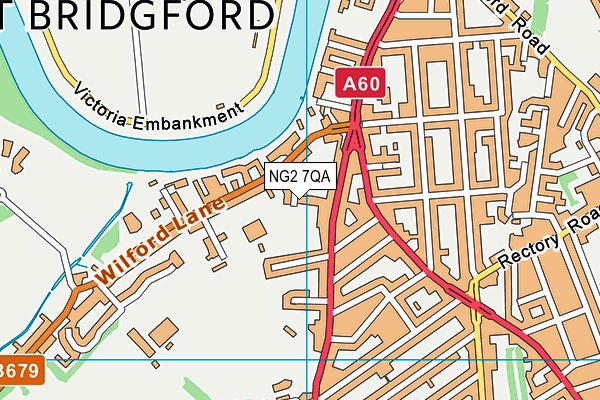 West Bridgford Tennis Club map (NG2 7QA) - OS VectorMap District (Ordnance Survey)