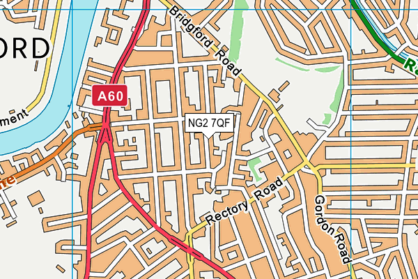 NG2 7QF map - OS VectorMap District (Ordnance Survey)