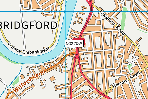 NG2 7QW map - OS VectorMap District (Ordnance Survey)