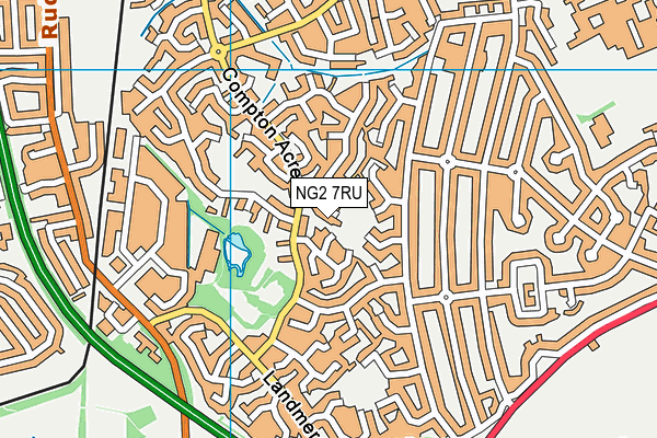 NG2 7RU map - OS VectorMap District (Ordnance Survey)
