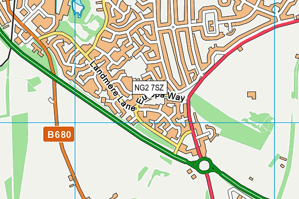 NG2 7SZ map - OS VectorMap District (Ordnance Survey)