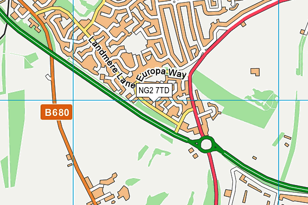 NG2 7TD map - OS VectorMap District (Ordnance Survey)