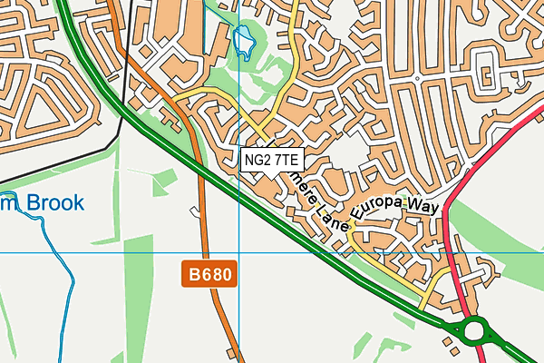 NG2 7TE map - OS VectorMap District (Ordnance Survey)