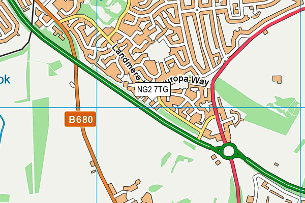 NG2 7TG map - OS VectorMap District (Ordnance Survey)