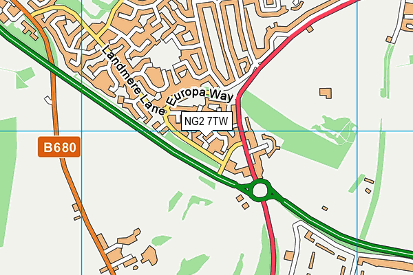 NG2 7TW map - OS VectorMap District (Ordnance Survey)