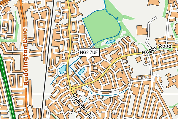 NG2 7UF map - OS VectorMap District (Ordnance Survey)